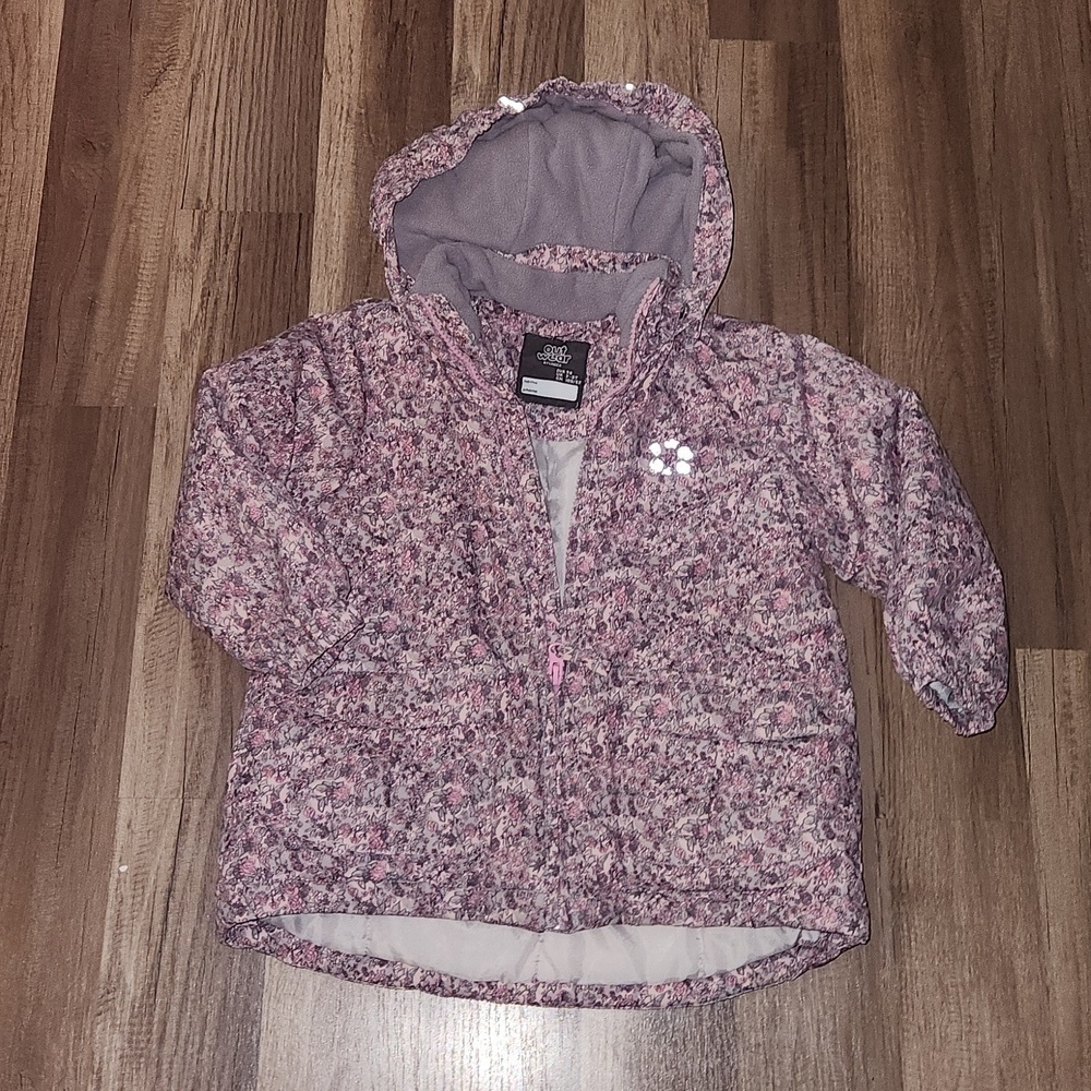 Outwear By Kindex Floral Winter Coat  Size 2-3Y Removable Hood  Winter